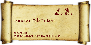 Lencse Márton névjegykártya